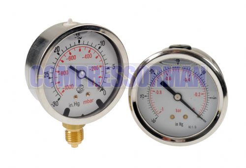 Vacuum gauges 50, 63, 100mm dial