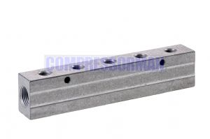 Aluminium Double Sided BSP  Manifold M5 - 1/2