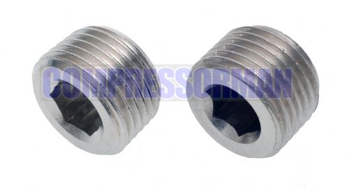 Plug Nickel Plated Brass Int Hex 1/8