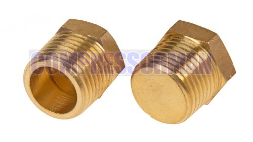 Threaded plug hex head brass BSPT & NPT