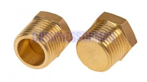 Threaded plug hex head brass BSPT & NPT