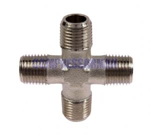 Nickel Plated Brass Male BSP Equal Cross 