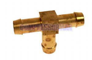 Hose Tail Barb Tee - Brass  1/4