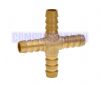 Hose Tail Cross - Brass 1/4 - 1/2