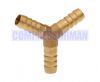 Hose Tail Y - Brass 1/4 - 1/2